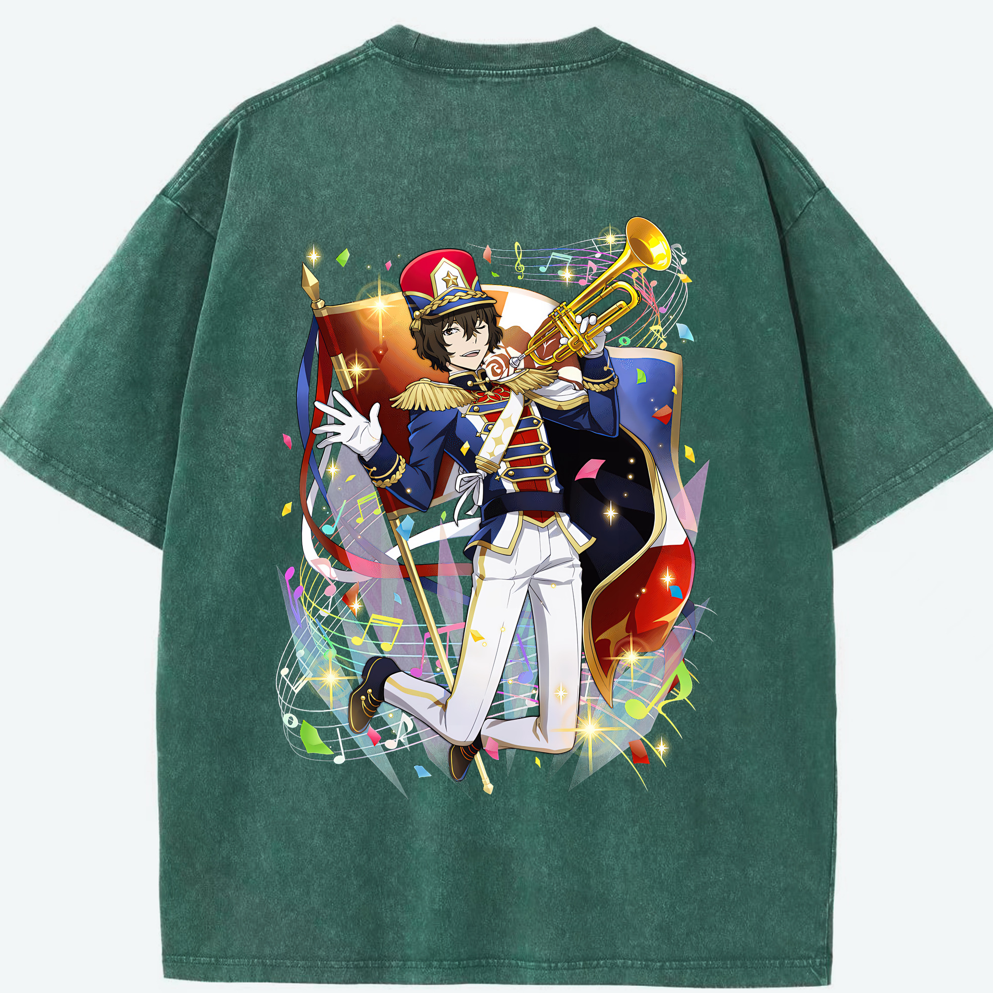 （画像用） 文豪ストレイドッグス Bungo Stray Dogs 綿100% ヴィンテージ風 半袖Tシャツ（背面プリント）